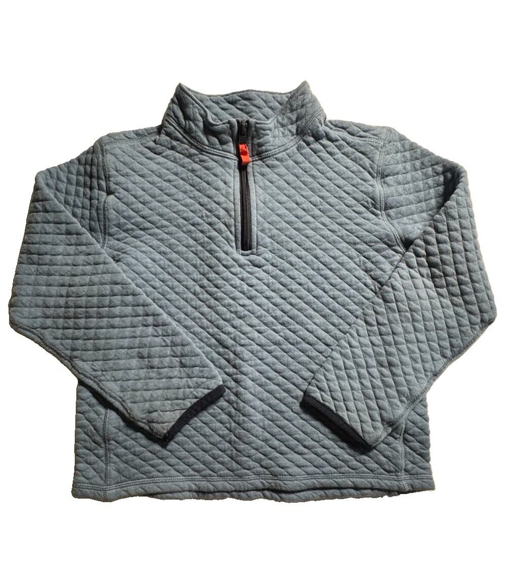 J.Crew Crewcuts Kids L 10-11 Blue Quilted 1/4 Zip Cotton Pullover